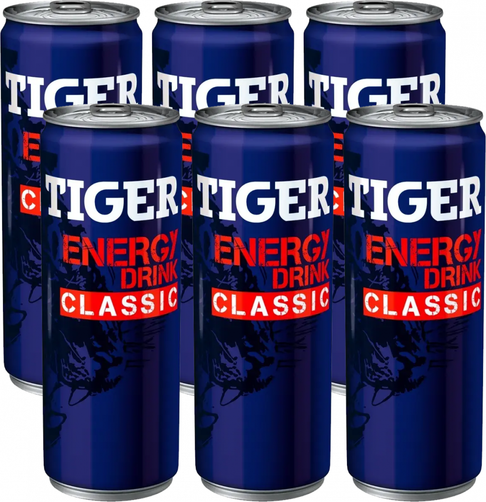 6x Napój energetyczny Tiger Classic, puszka, 250ml