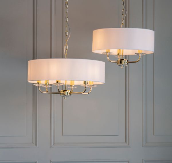 Endon Nixon lampa wisząca 6x40W biała/złota 70561