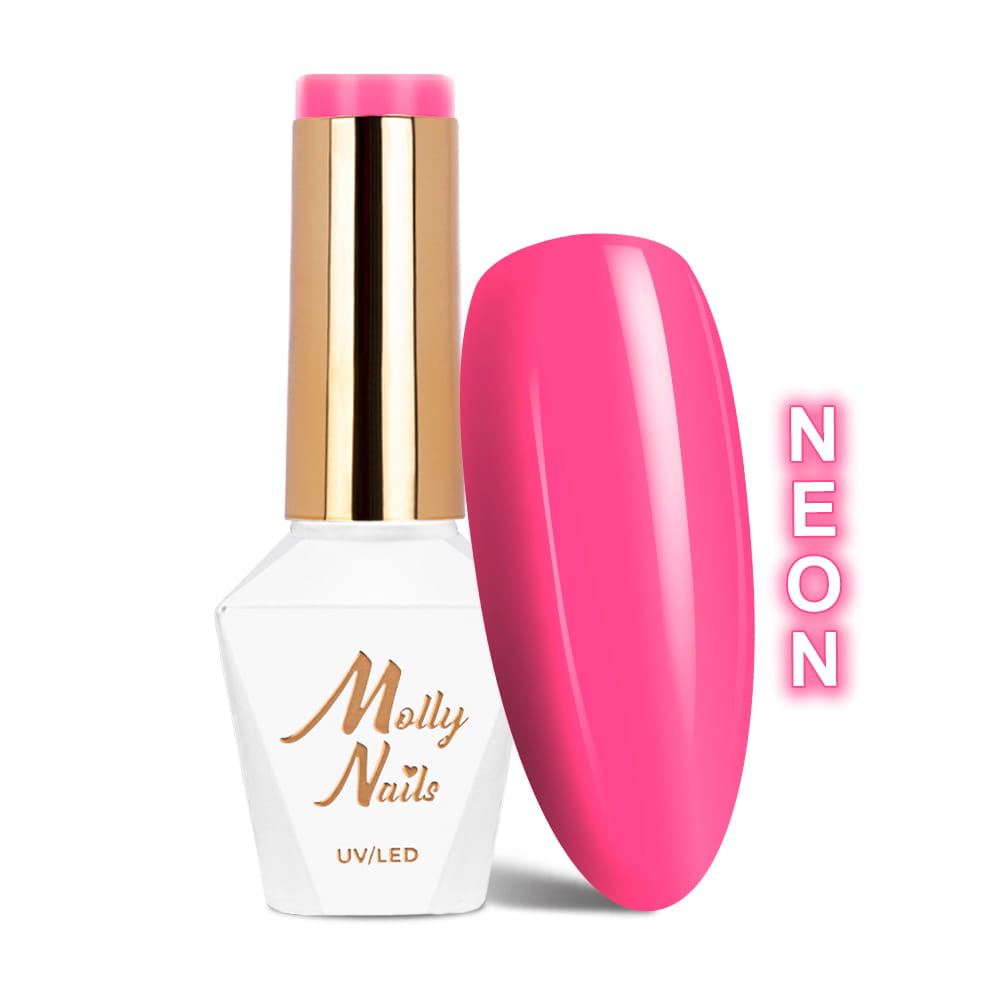 Lakier hybrydowy Molly Nails Neons Candy Pink HEMA/Di-HEMA Free 8g Nr 75