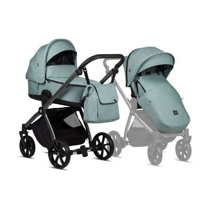 Tutis Mio 3+ - wielofunkcyjny wózek głęboko-spacerowy 2 w 1-Essential 243 Turquoise