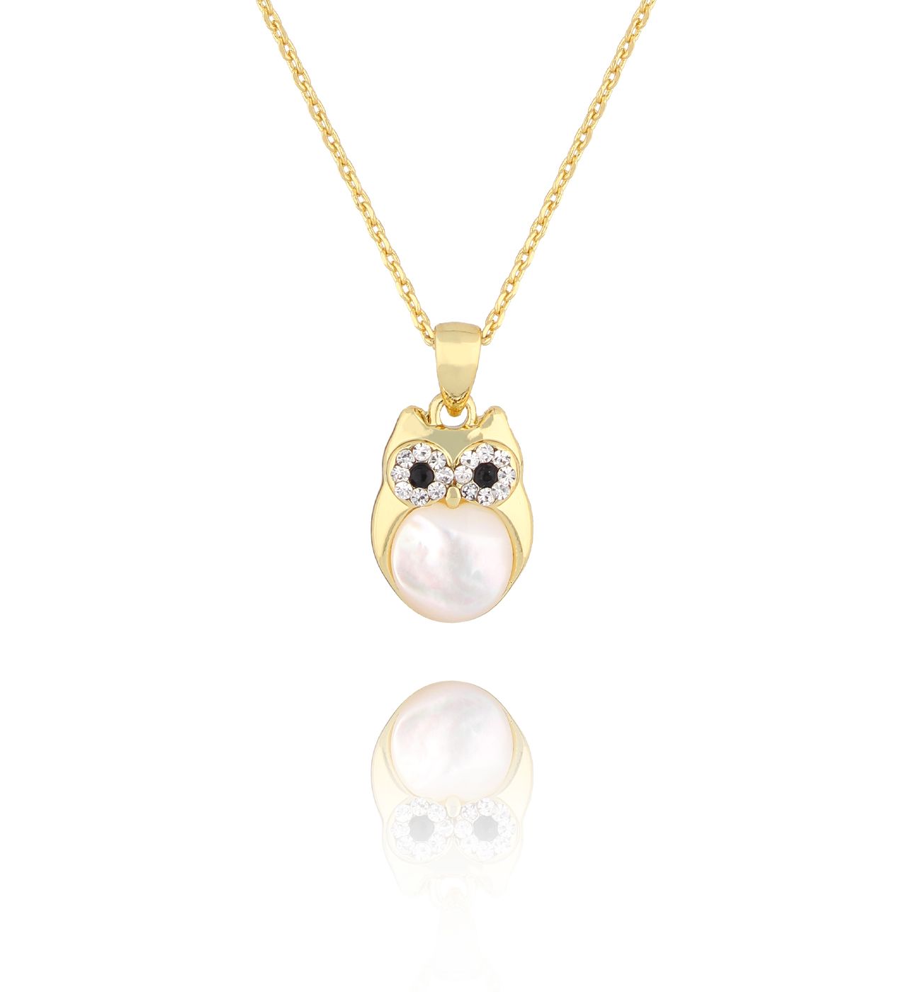 Naszyjnik złoty z sową Glam Charms - By Dziubeka
