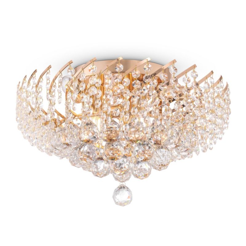 Lampa wisząca Maytoni Karolina 7037 mosiężno-złota kryształowa 6xE14 x 40W 1 szt.