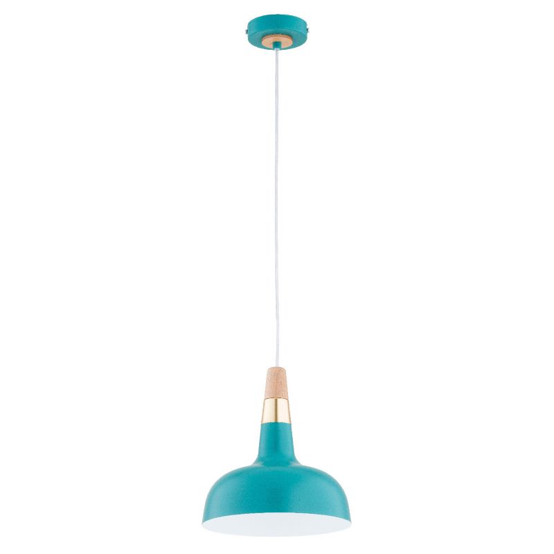 Lampa wisząca Alfa Rodos 3904 miętowo-jasne drewno-złota do kuchni 1xE27 x 15W 1 szt.