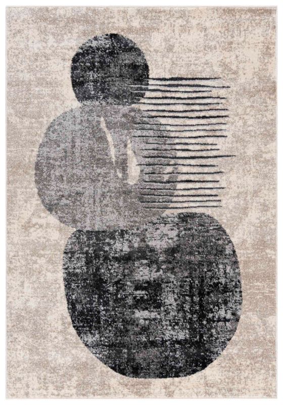 Dywan wewnętrzny Lucy NP23D prostokąt Mazovia 160x 230 cm szary motyw geometryczny średni włos 1 szt.