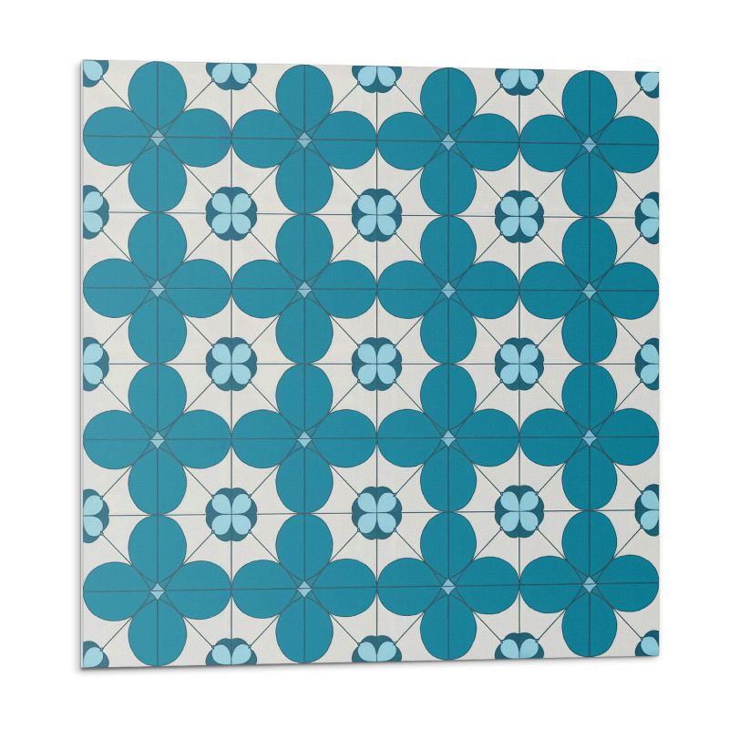 Kafelki samoprzylepne Wallfluent 30x30 cm Wzór kwiatów w nowoczesnej geometrii 9 szt.