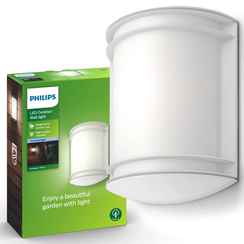Kinkiet Ogrodowy Philips Lampa Elewacyjna Zewnętrzna LED 6W 600lm 4000K IP44 Biała 1 szt.