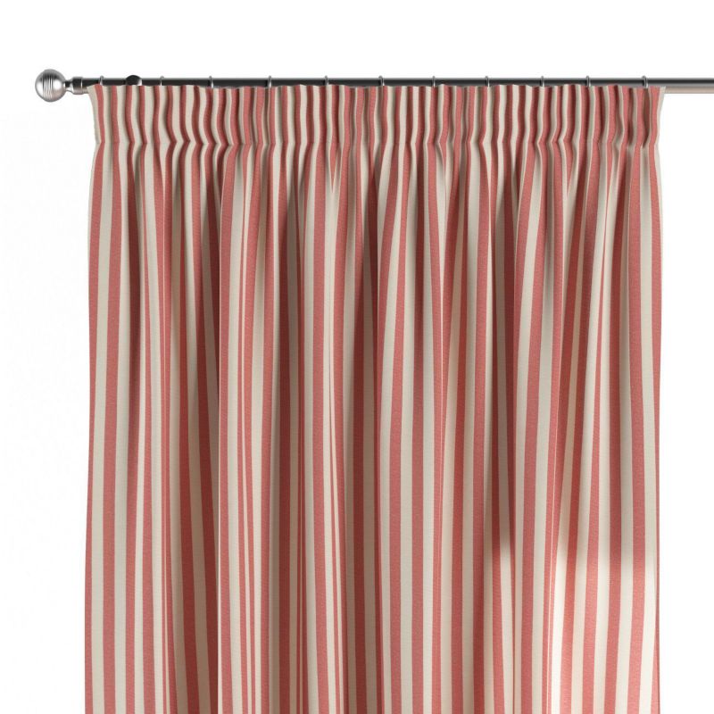 Zasłona na taśmie marszczącej 1 szt. 130 x 245 cm Dekoria czerwono-białe pasy (1,5cm) 1 szt.