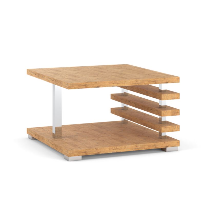 Stolik Hurtownia-Mebli Kwadratowy kawowy Nosto 60cm Dąb Lancelot 60x60x31 cm 1szt.