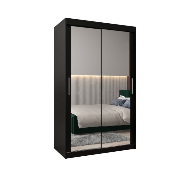 Szafa przesuwna Garderoba Abiks Tokyo 3 120 czarny + czarny 1 szt.
