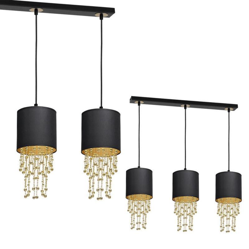 Lampa sufitowa wisząca Milagro Almeria 4403 czarno-złota szerokość 60 cm 3xE27 x 60W 1 szt.