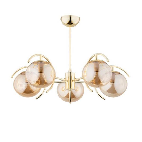 Lampa sufitowa wisząca Alfa El-Dorado 1663 złota dekoracyjna 5xE14 x 10W 1 szt.