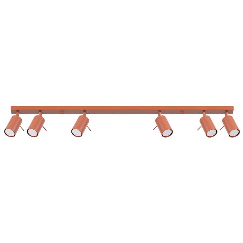 Reflektor sufitowy Sollux Lighting Ring ochra czerwona 6 x GU10 x IP20 wym: 17 x 117 x 6 cm - 1 szt.