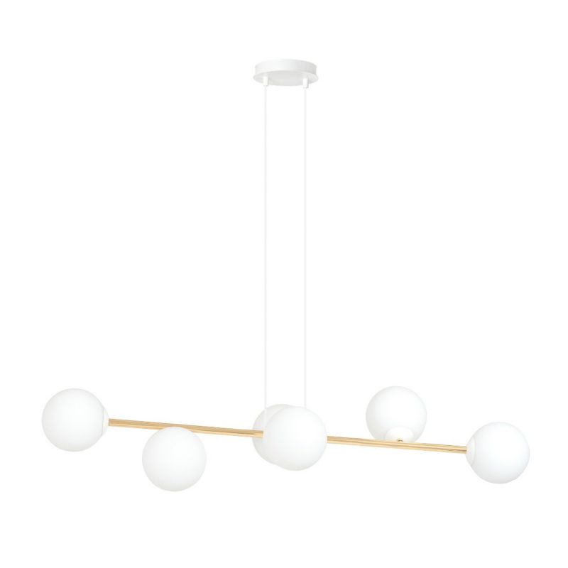Żyrandol Emibig Gravity 9866 złoto-biały nad stół 6xE14 x 10W 1 szt.