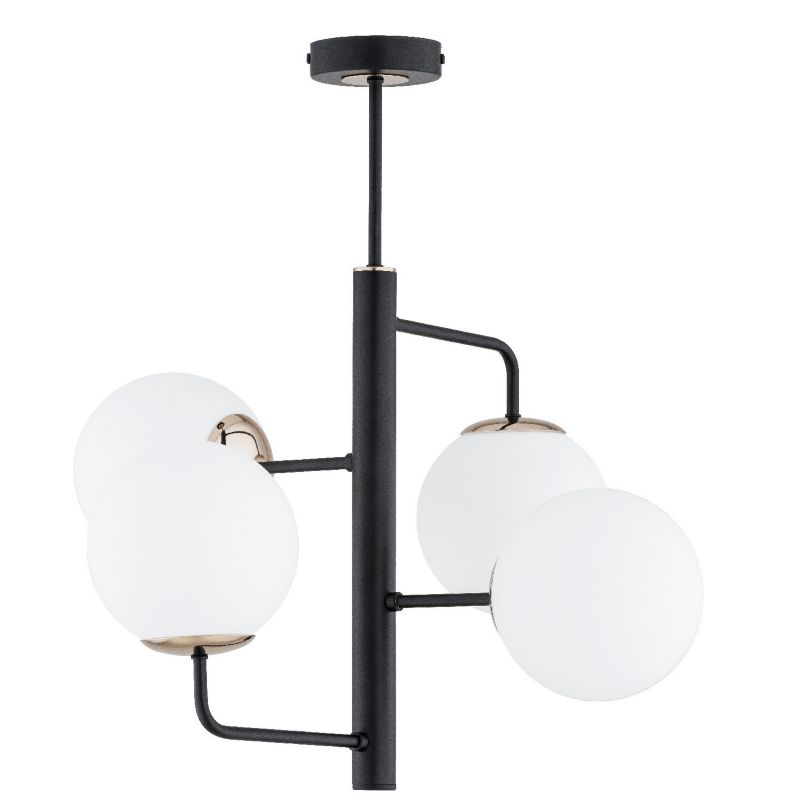 Lampa wisząca Alfa Lamur 2844 czarno-biała-złota nowoczesna 4xE14 x 10W 1 szt.