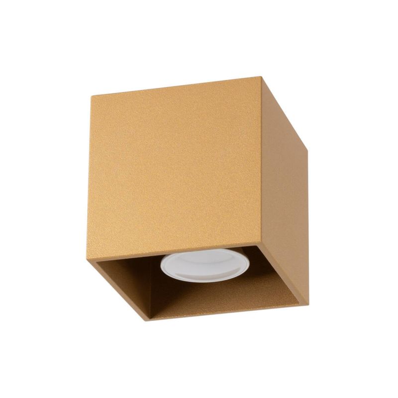 Spot sufitowy Sollux Lighting Quad złoty 1 x GU10 x IP20 wym: 10 x 10 x 10 cm - 1 szt.