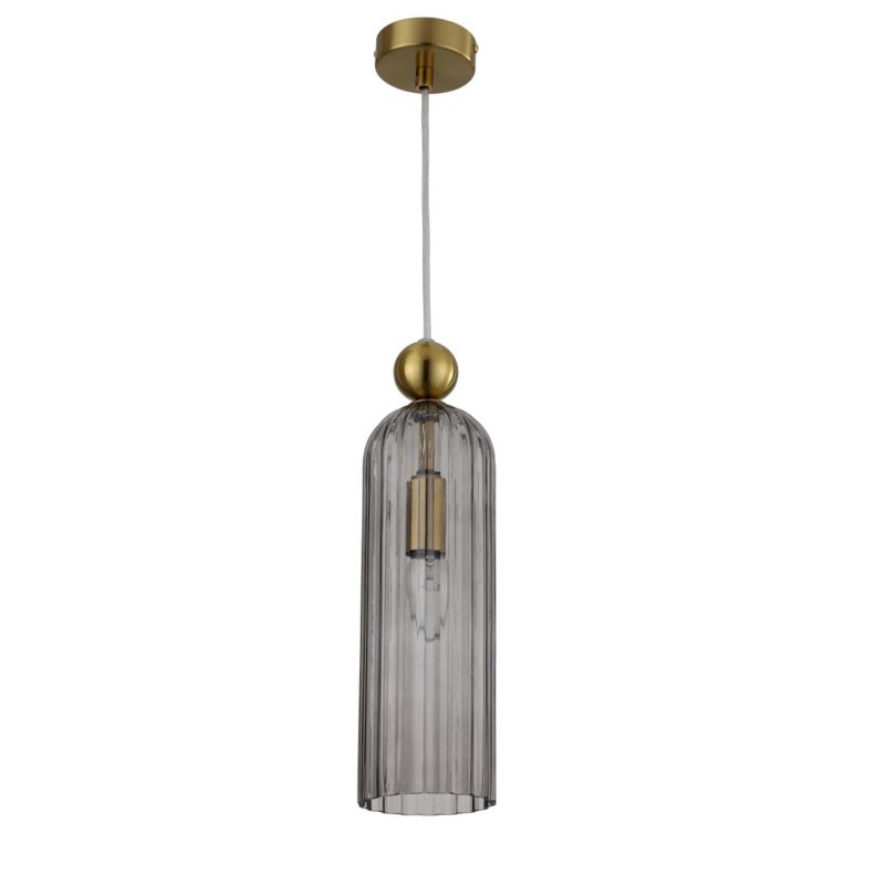Lampa wisząca Light Prestige Piega 5572 dymno-złota szerokość 10 cm 1xE14 x 40W 1 szt.