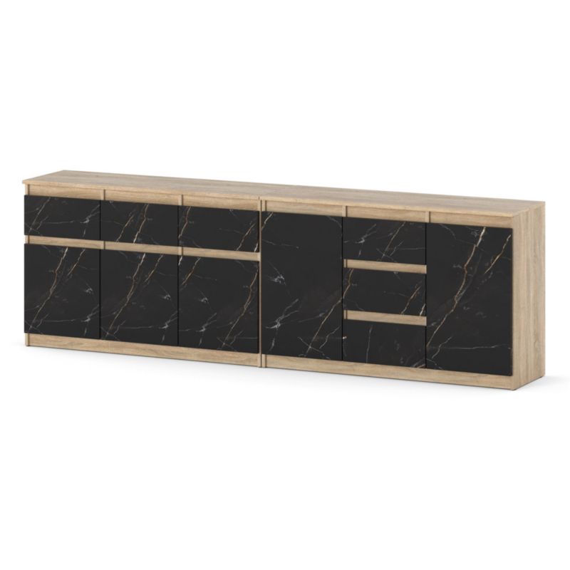 Komoda Hurtownia-Mebli Szuflady 6 Agnolia Best 240cm Dąb Sonoma San Sebastian 240x35x75 cm 1szt.