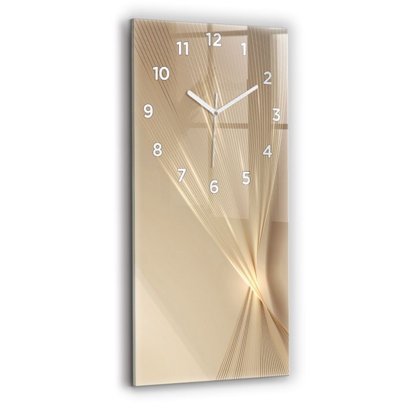 Zegar z białymi wskazówkami Wallfluent 30x60 cm Abstrakcyjne światło Szklany 1 szt.