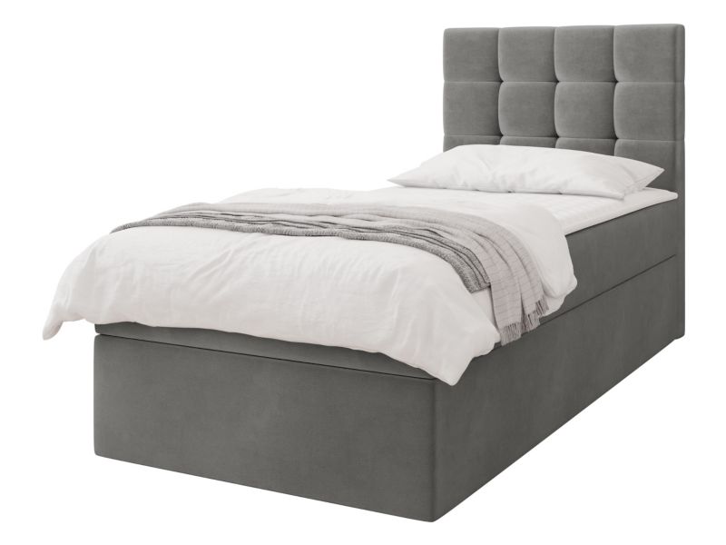 Łóżko kontynentalne MIRJAN 24 Luanda Single 90x200 plusz stalowy szary 1 szt.
