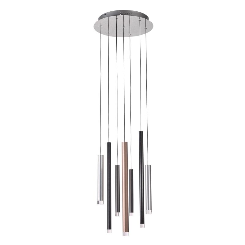 Lampa sufitowa wisząca Italux Reyna 8663 chromowana złota-czarna nowoczesna wbudowany LED 28W 1 szt.