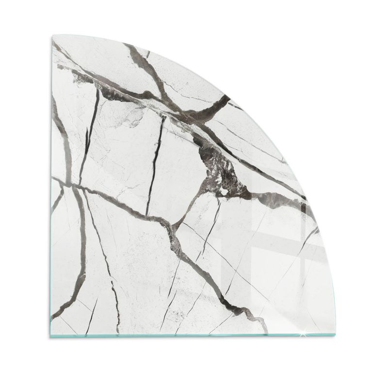 Szklana Podkładka Pod Kominek Ćwiartka Wallfluent 100x100 cm Marmurowe żyłki 1 szt.
