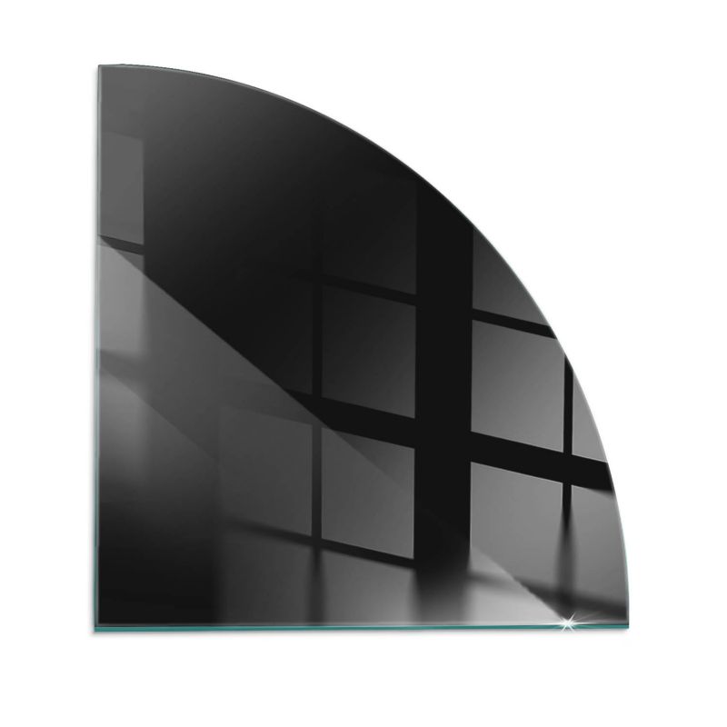 Szklana Podkładka Pod Kominek Ćwiartka Wallfluent 100x100 cm Głęboki grafitowy 1 szt.
