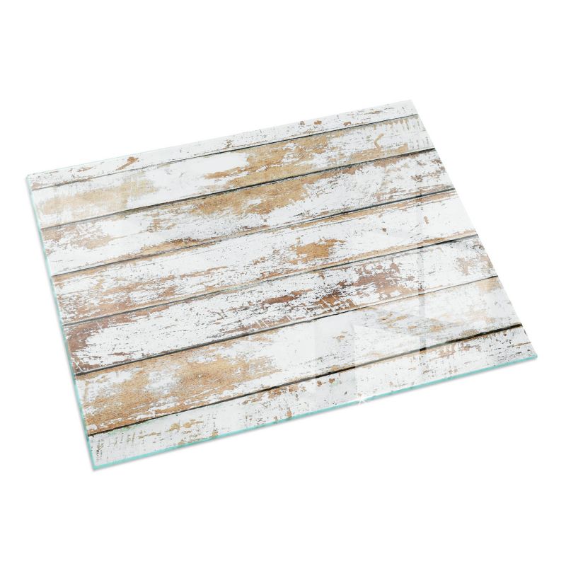 Szklana Podkładka Pod Kominek Prostokąt Wallfluent 120x80 cm Postarzane drewniane deski 1 szt.
