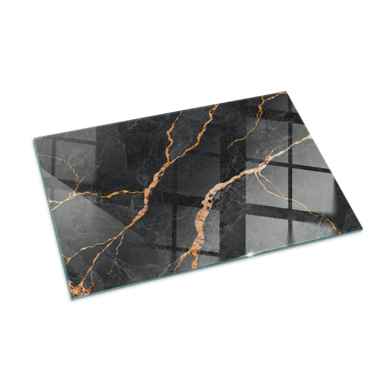 Szklana Podkładka Pod Kominek Prostokąt Wallfluent 100x70 cm Marmur z delikatnymi żyłkami 1 szt.