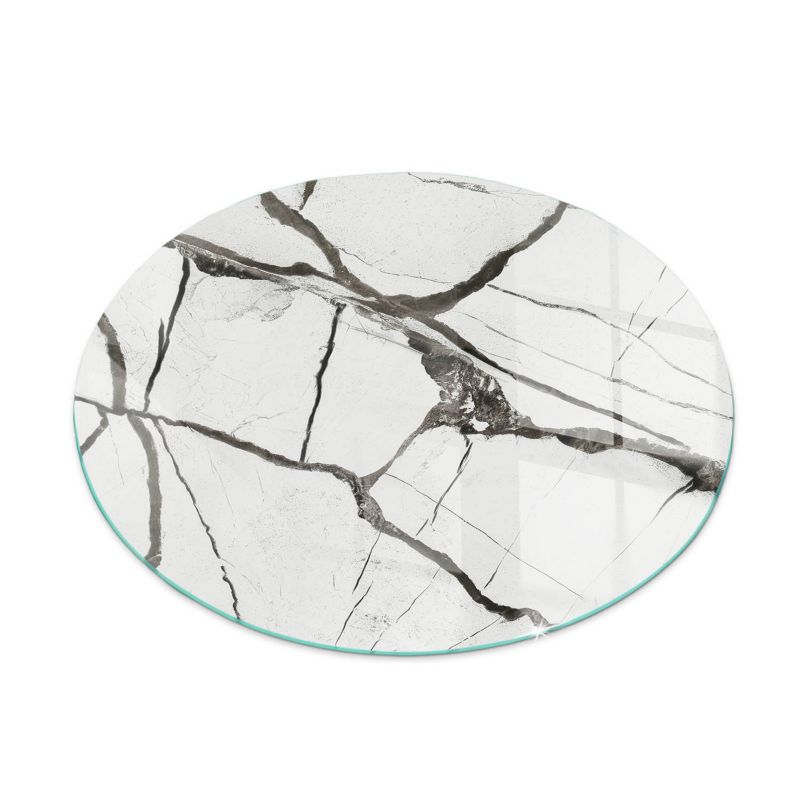 Szklana Podkładka Pod Kominek Okrąg Wallfluent Fi50 cm Marmurowe żyłki 1 szt.