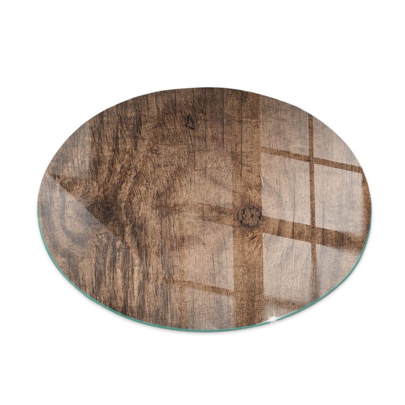 Szklana Podkładka Pod Kominek Okrąg Wallfluent Fi70 cm Rysunek naturalnych słojów drewna 1 szt.