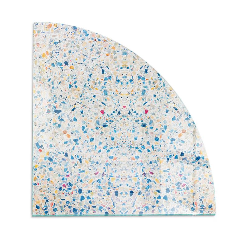 Szklana Podkładka Pod Kominek Ćwiartka Wallfluent 100x100 cm Abstrakcyjna faktura 1 szt.