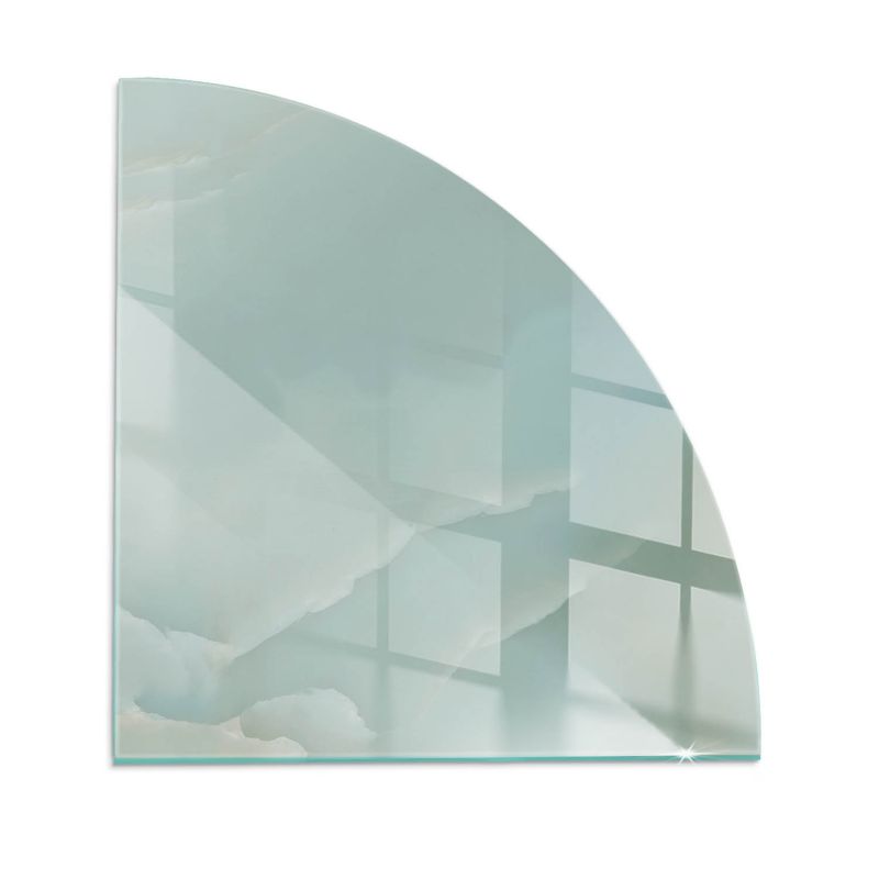 Szklana Podkładka Pod Kominek Ćwiartka Wallfluent 100x100 cm Subtelny marmurowy motyw 1 szt.