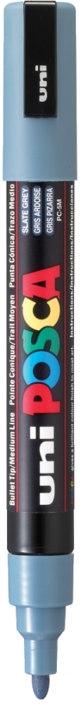 Marker Posca PC-5M, z farbą plakatową, okrągła, ciemnoszary