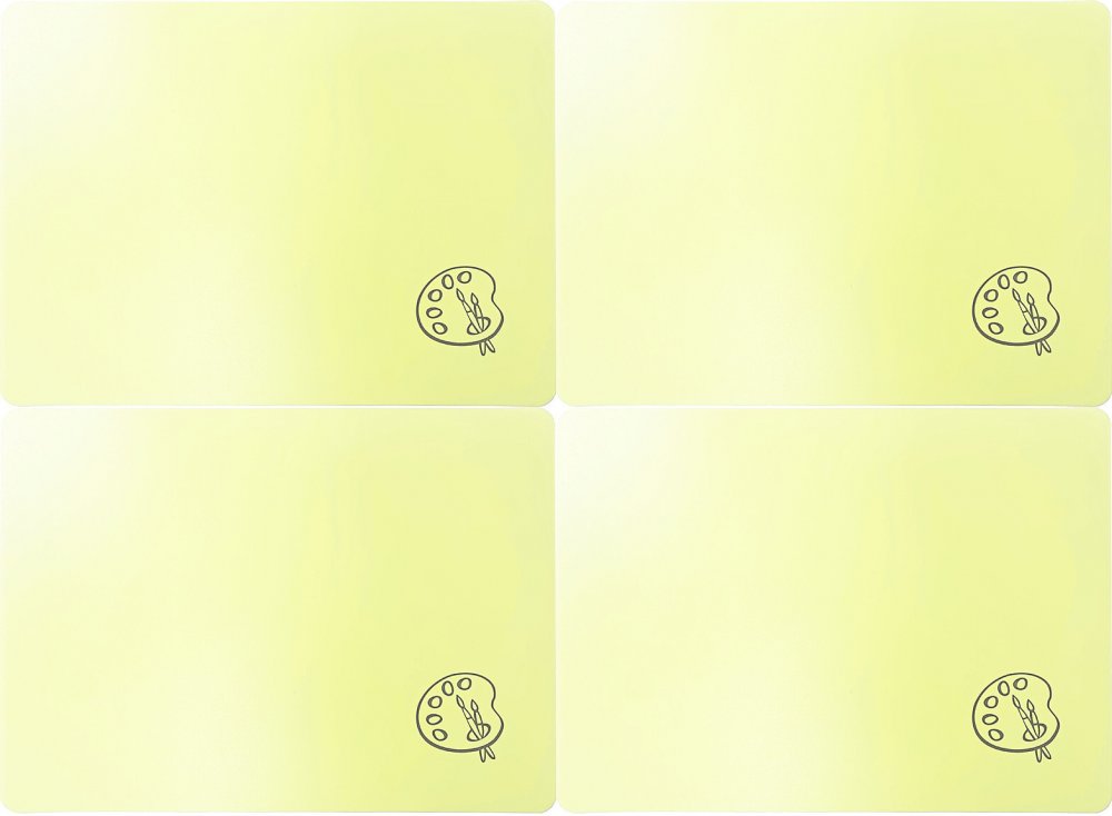 4x Podkładka do prac plastycznych Biurfol, A4, 280x380mm, pastelowy żółty
