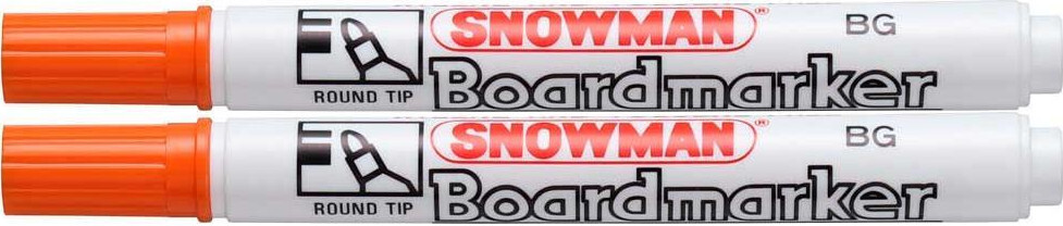 2x Marker suchościeralny Snowman Boardmarker, okrągła, 1.5-3mm, pomarańczowy