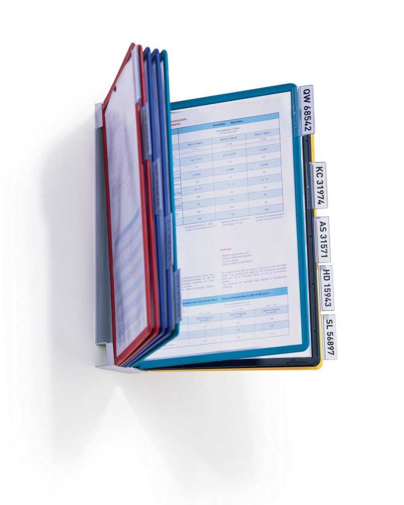 System paneli informacyjnych Durable Vario Wall 10, ścienny, A4, 10 paneli, mix kolorów