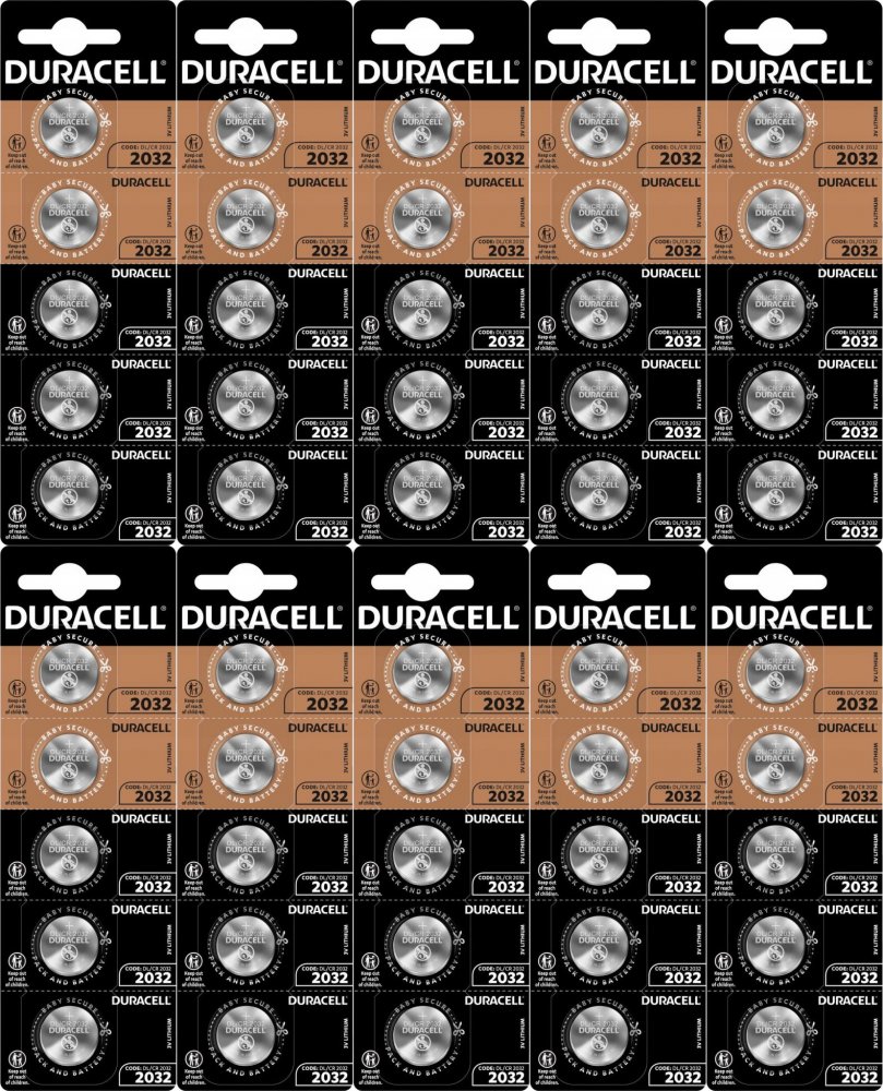 10x Bateria litowa Duracell, CR2032, 5 sztuk