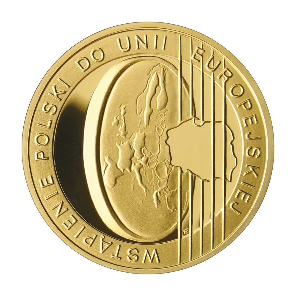 Złota moneta 200 zł: Wstąpienie Polski do Unii Europejskiej 2004 - wysyłka 24 h!