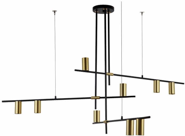 Light Prestige Arizona 9 lampa wisząca 9x40W czarna/złota LP-074/9PLBK/GD