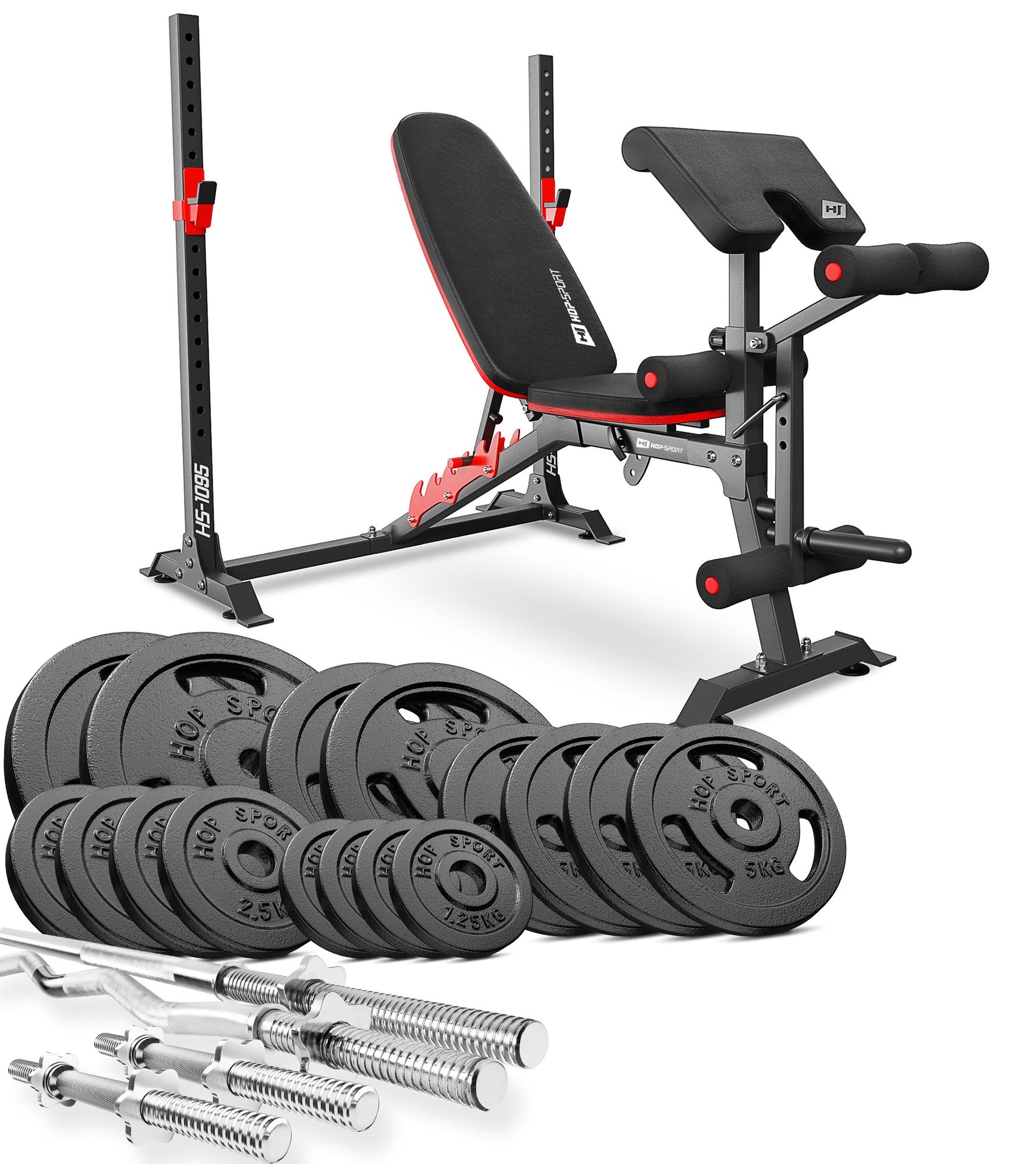 Zestaw kulturystyczny Strong 116kg z ławką HS-1095