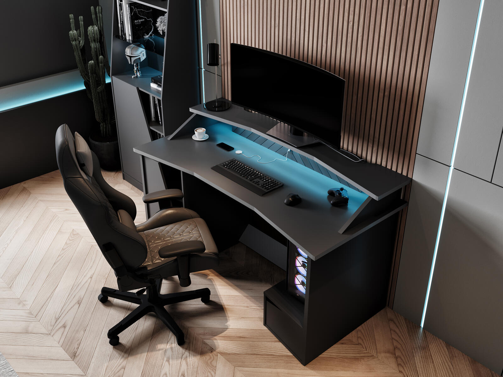 Biurko komputerowe do gier Play - black