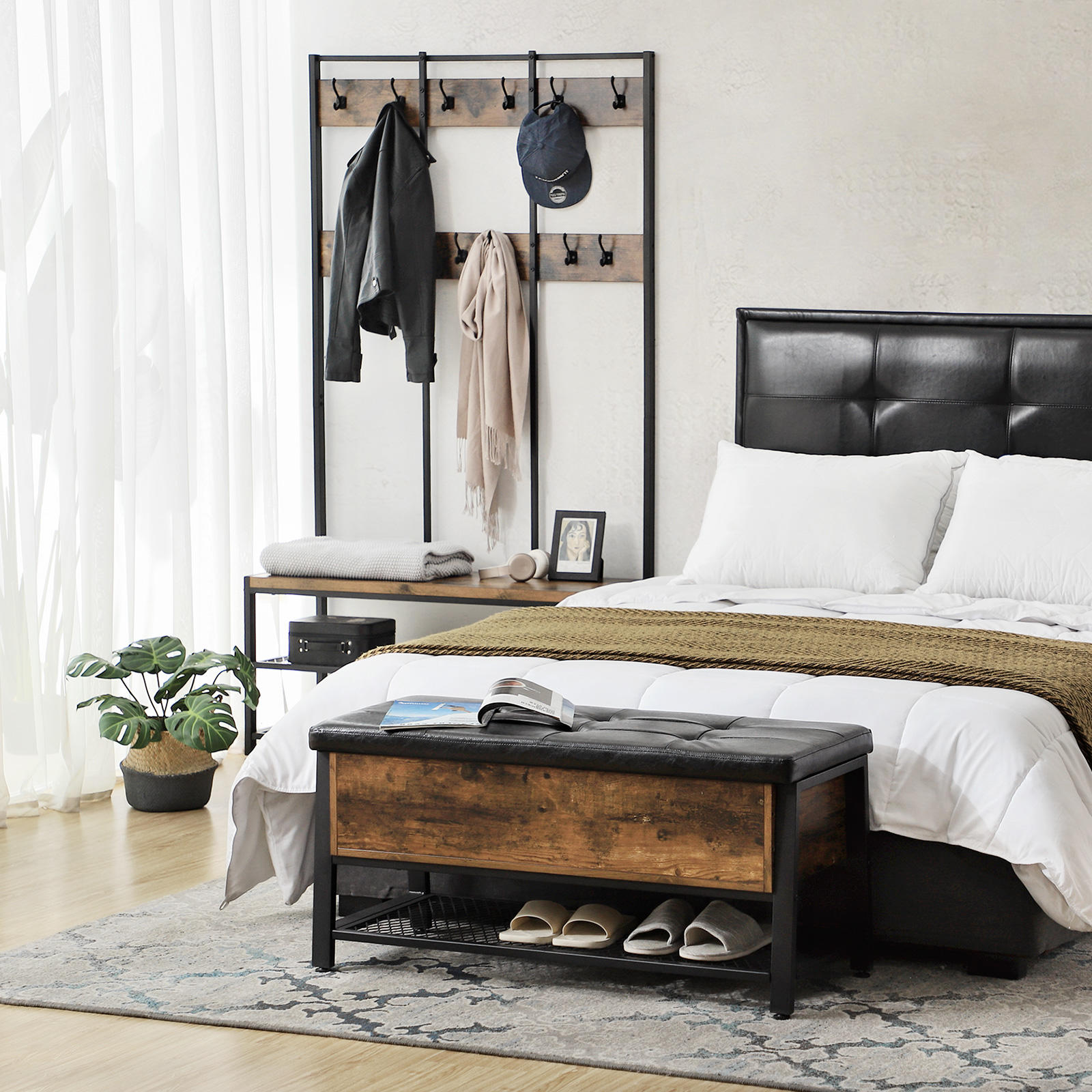 Elegancka ławka z funkcją i szafki na buty LSB Rustic large