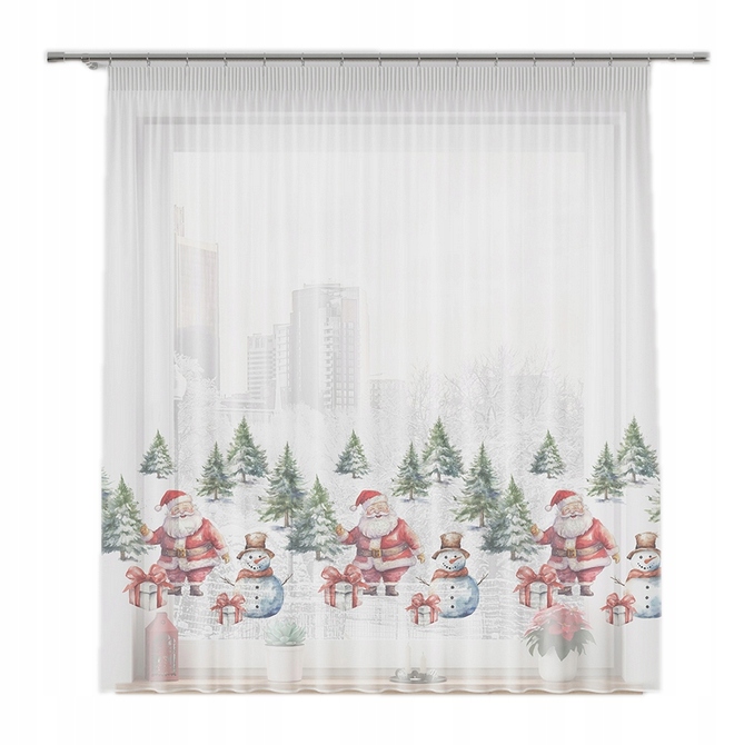 FIRANKA Z MIKOŁAJEM 135x250 cm z taśmą świąteczna - idealna na Boże