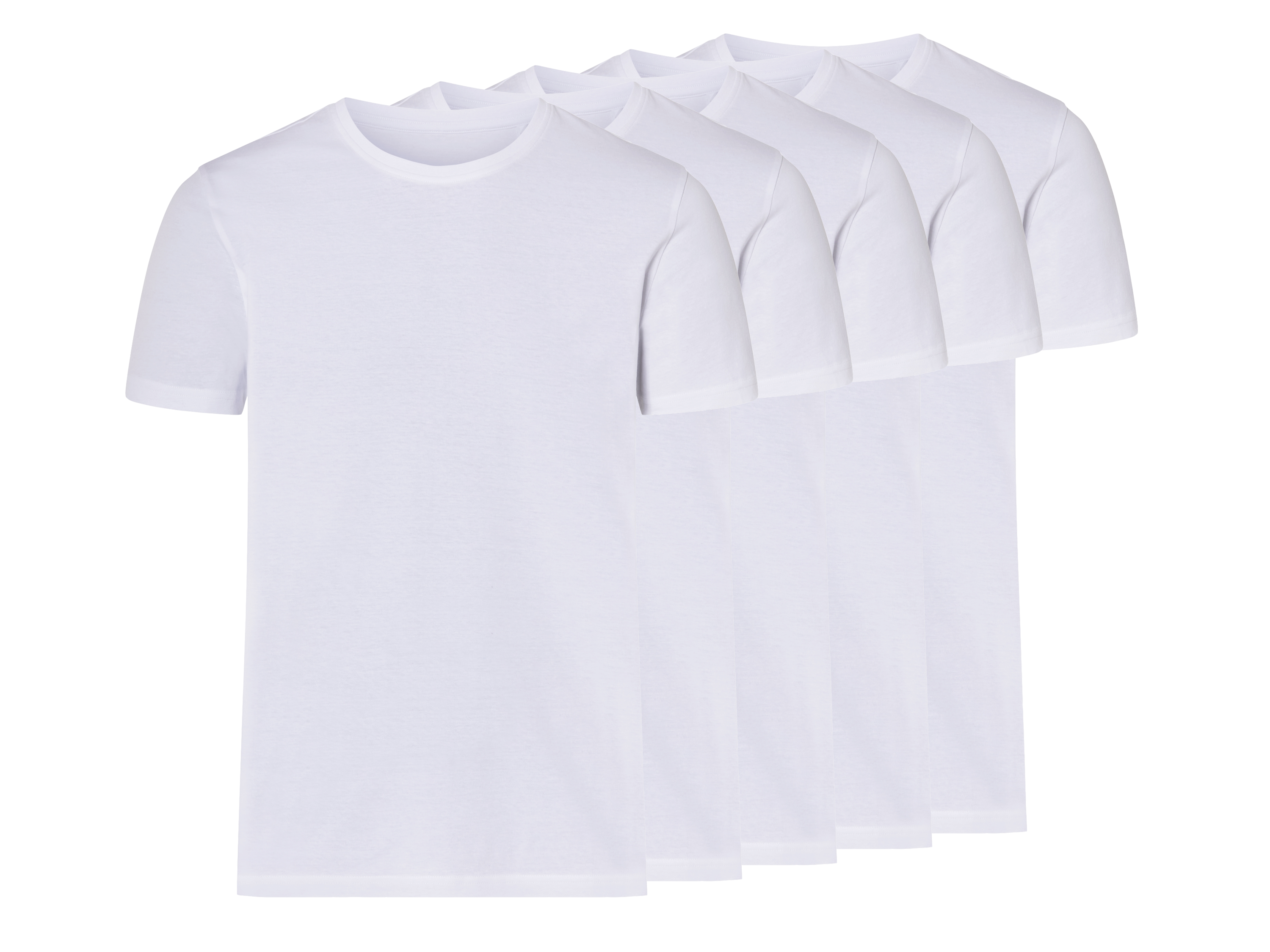 esmara Men T-shirty męskie z bawełny, 5 sztuk Biały, XXL 60/62