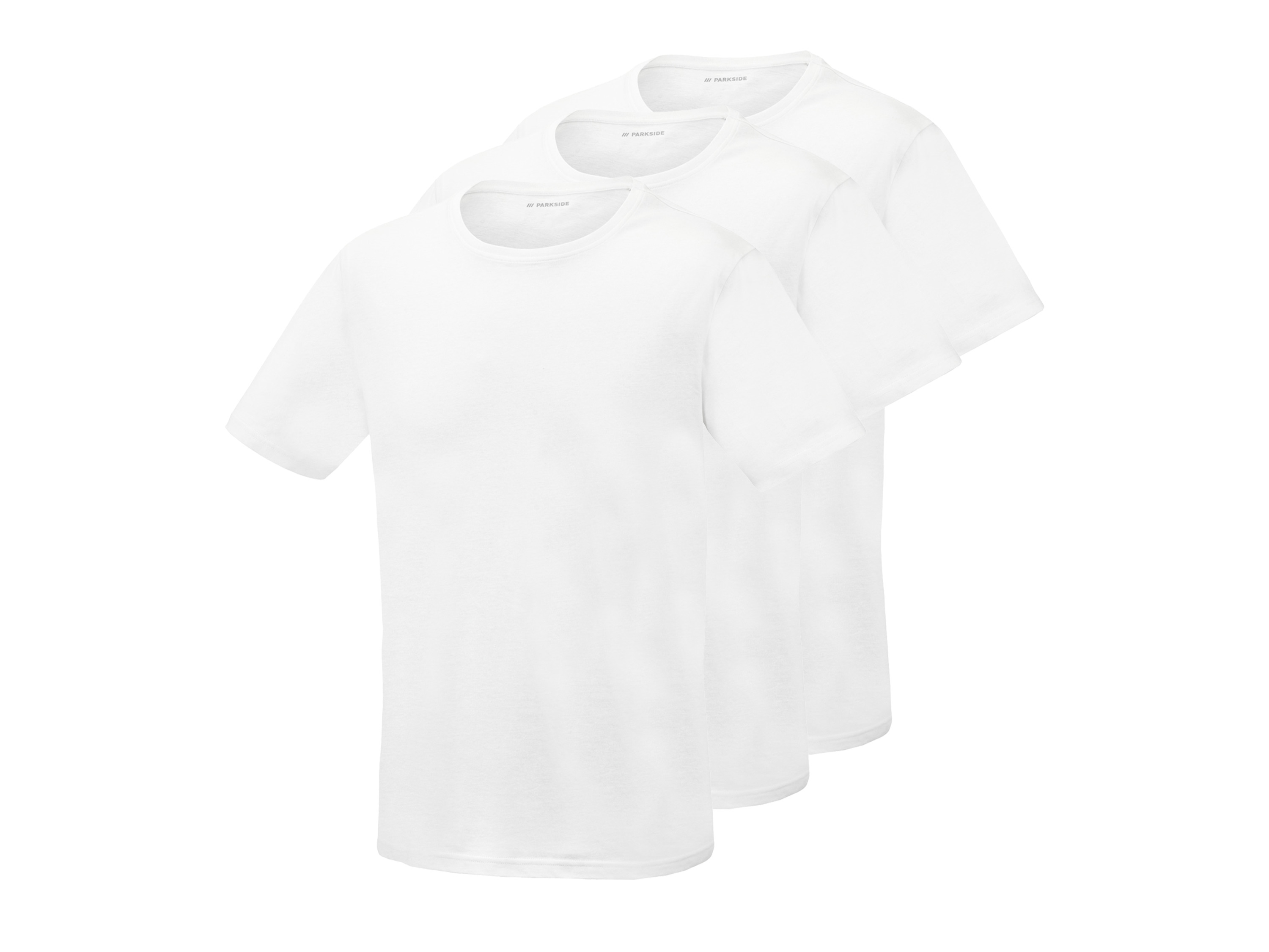 Parkside T-shirty męskie z biobawełny, 3 sztuki Biały, XXL 60/62