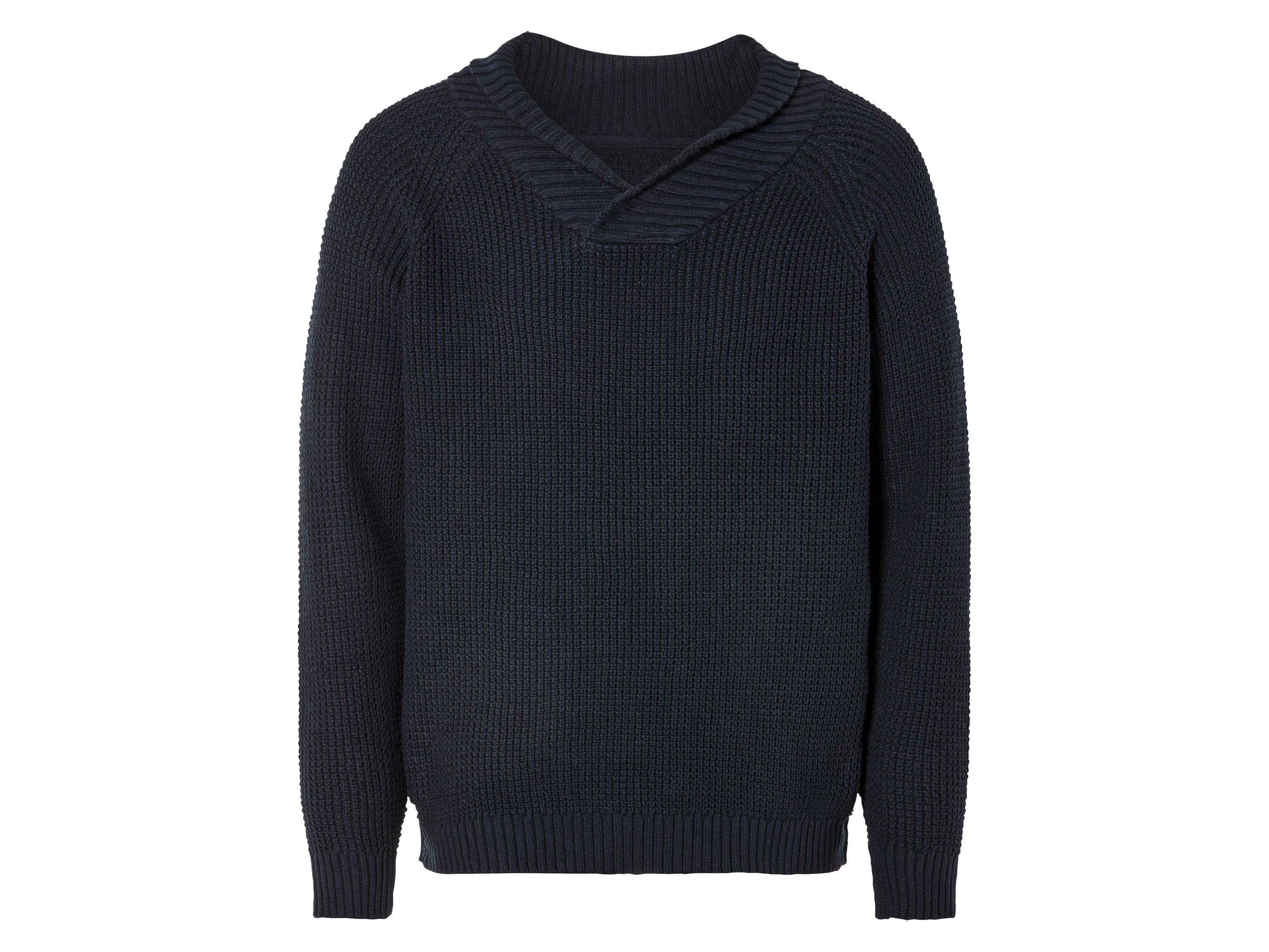 Livergy Sweter dzianinowy męski z bawełny M48/50, Granatowy