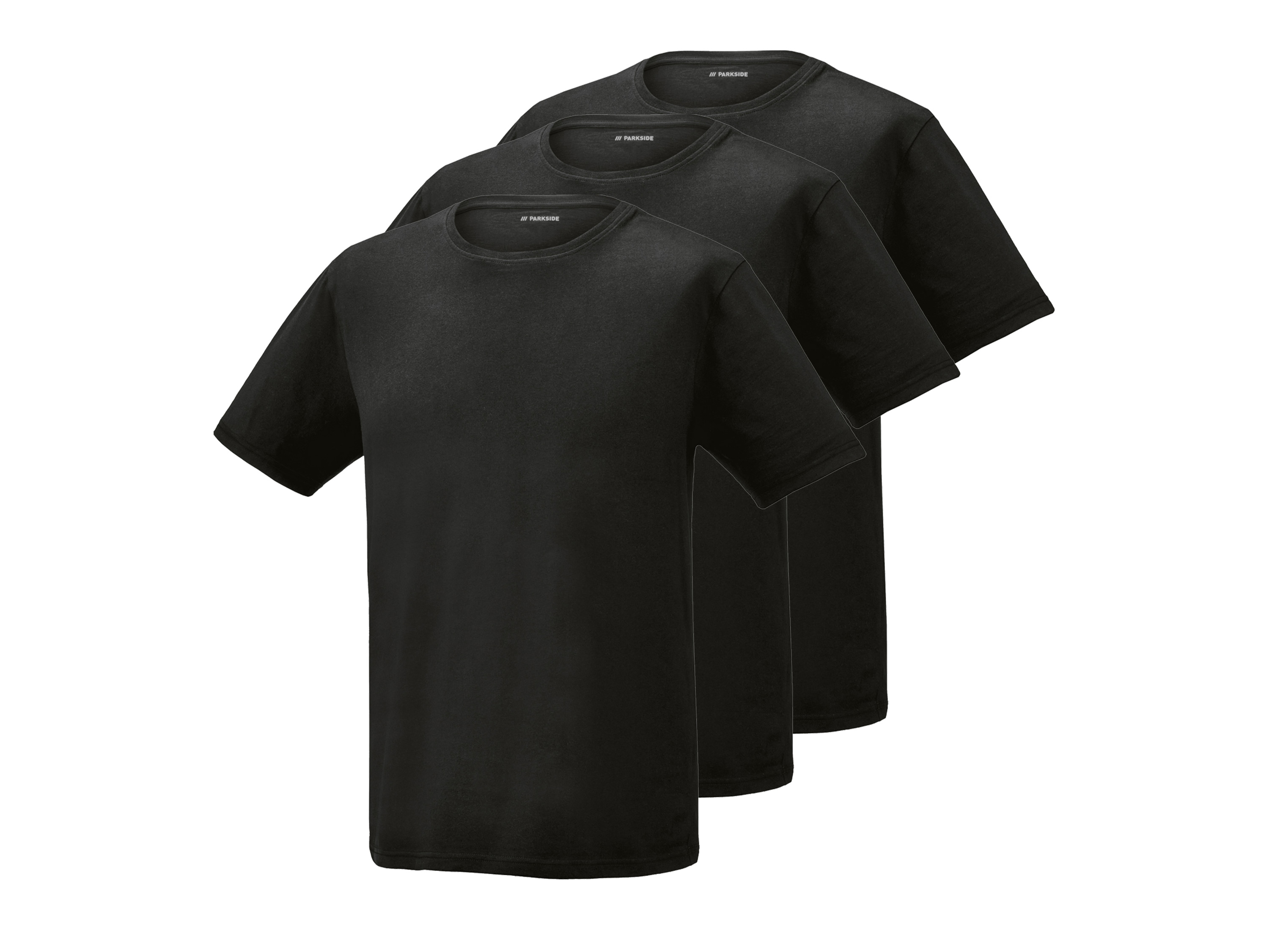 Parkside T-shirty męskie z biobawełny, 3 sztuki Czarny, XL 56/58