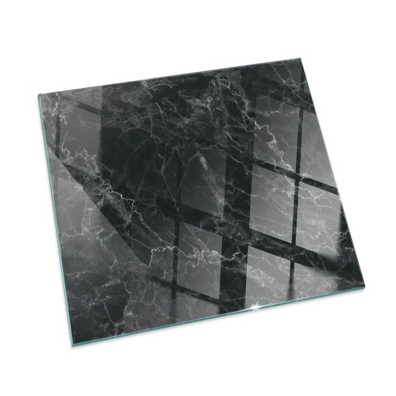 Szklana Podkładka Pod Kominek Kwadrat Wallfluent 60x60 cm Elegancka marmurowa faktura 1 szt.