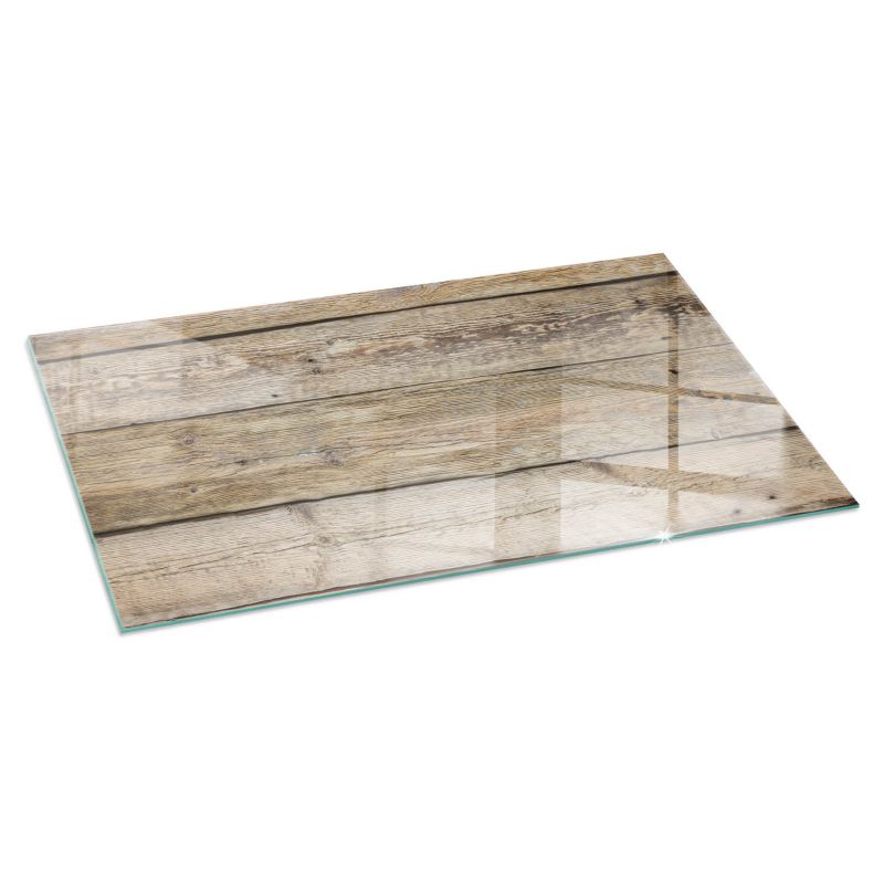 Szklana Podkładka Pod Kominek Prostokąt Wallfluent 140x70 cm Faktura drewnianych desek 1 szt.