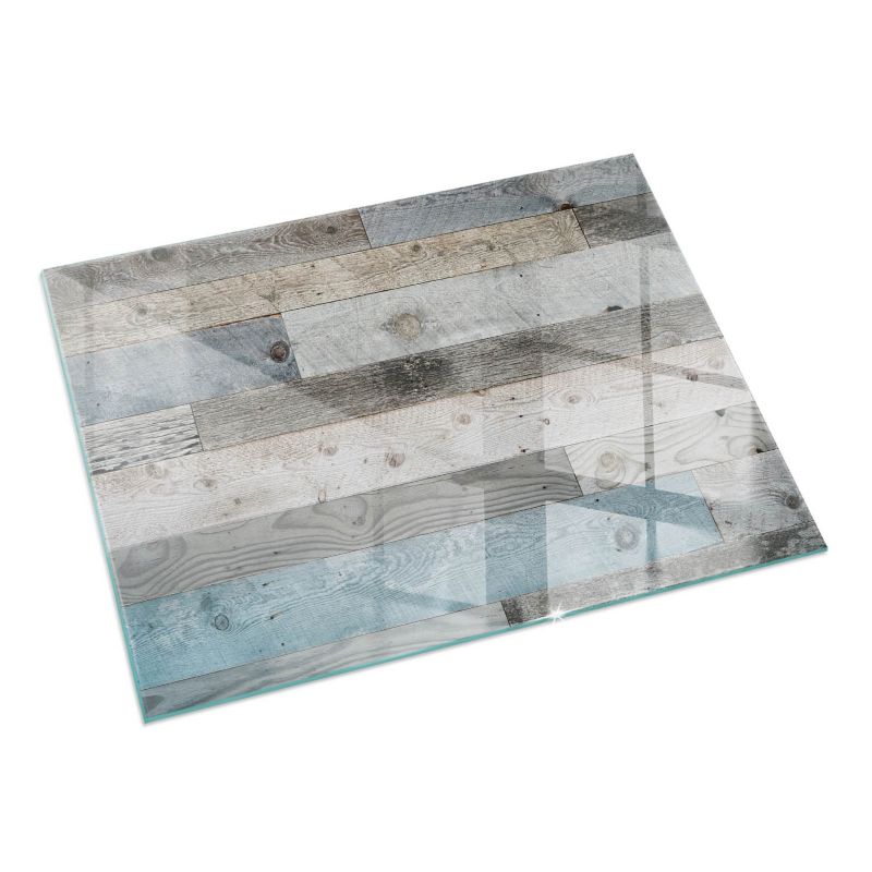 Szklana Podkładka Pod Kominek Prostokąt Wallfluent 120x80 cm Drewniane deski w wielu tonacjach 1 szt.